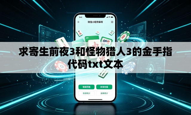 求寄生前夜3和怪物猎人3的金手指代码txt文本 求寄生前夜3和怪物猎人3的金手指代码txt文本
