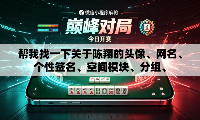 帮我找一下关于陈翔的头像、网名、个性签名、空间模块	、分组、