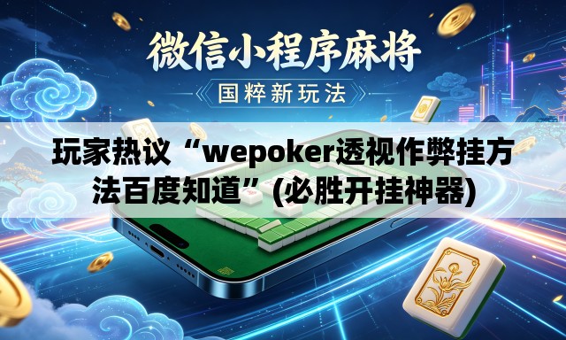 玩家热议“wepoker透视作弊挂方法百度知道”(必胜开挂神器)