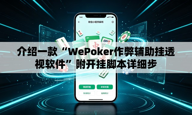介绍一款“WePoker作弊辅助挂透视软件”附开挂脚本详细步