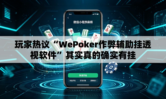 玩家热议“WePoker作弊辅助挂透视软件”其实真的确实有挂