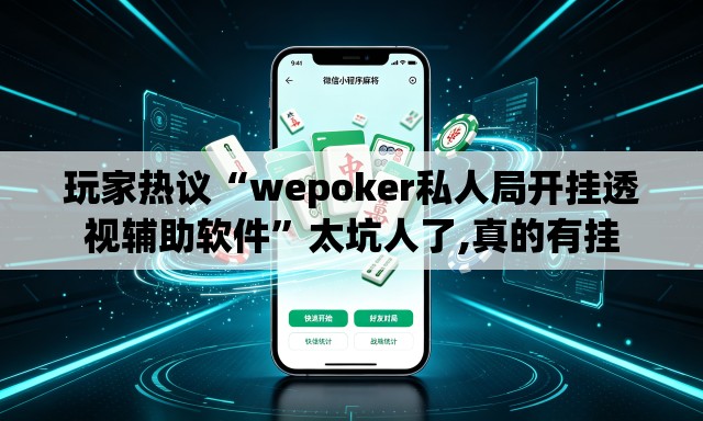玩家热议“wepoker私人局开挂透视辅助软件”太坑人了,真的有挂