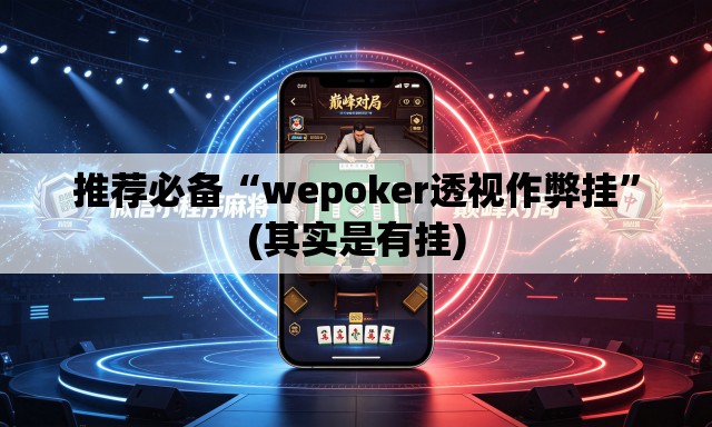推荐必备“wepoker透视作弊挂”(其实是有挂)
