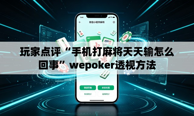 玩家点评“手机打麻将天天输怎么回事	”wepoker透视方法