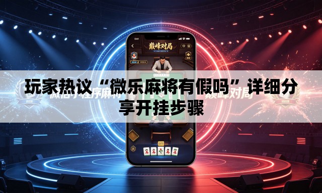 玩家热议“微乐麻将有假吗”详细分享开挂步骤