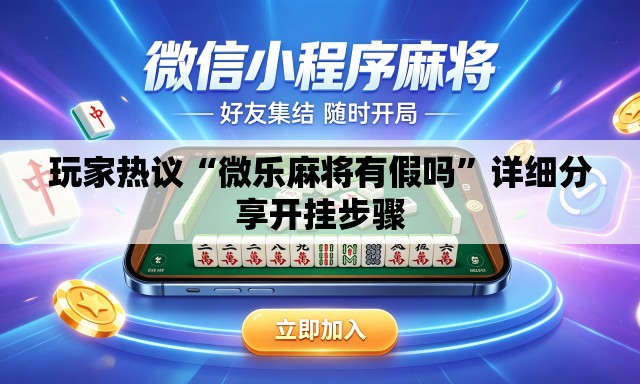 玩家热议“微乐麻将有假吗	”详细分享开挂步骤