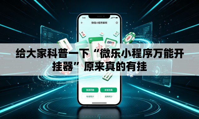给大家科普一下“微乐小程序万能开挂器”原来真的有挂