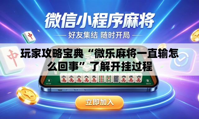 玩家攻略宝典“微乐麻将一直输怎么回事”了解开挂过程