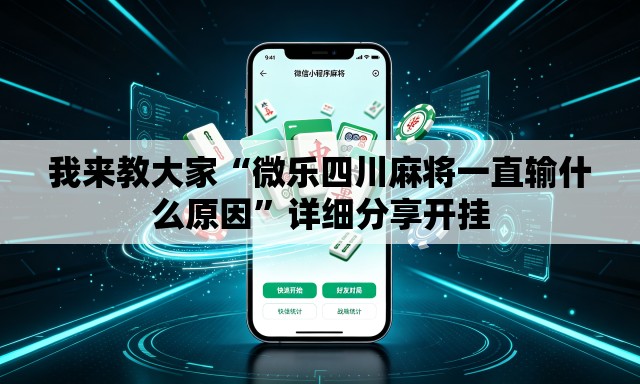 我来教大家“微乐四川麻将一直输什么原因”详细分享开挂