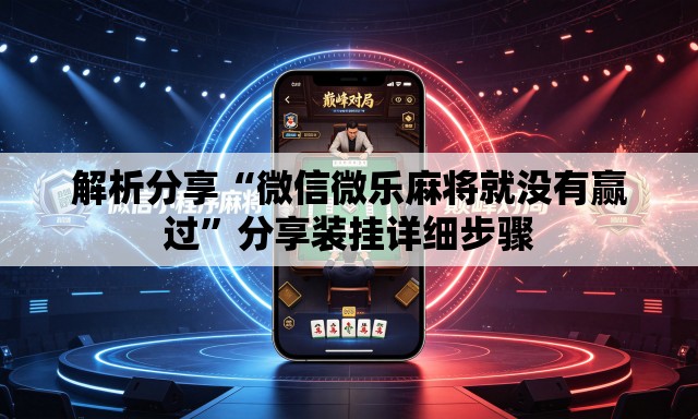 解析分享“微信微乐麻将就没有赢过”分享装挂详细步骤
