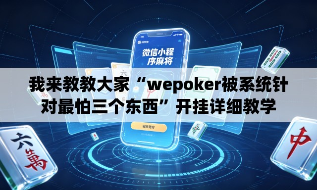 我来教教大家“wepoker被系统针对最怕三个东西	”开挂详细教学