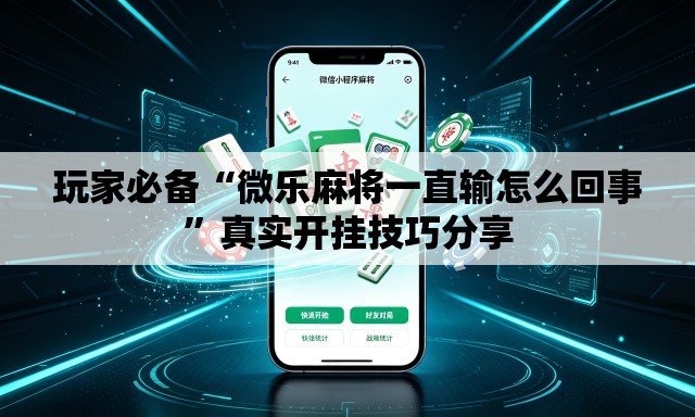 玩家必备“微乐麻将一直输怎么回事”真实开挂技巧分享