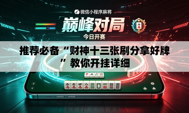 推荐必备“财神十三张刷分拿好牌	”教你开挂详细