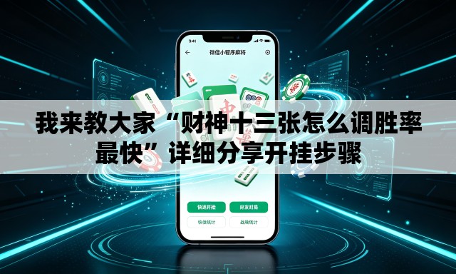 我来教大家“财神十三张怎么调胜率最快”详细分享开挂步骤