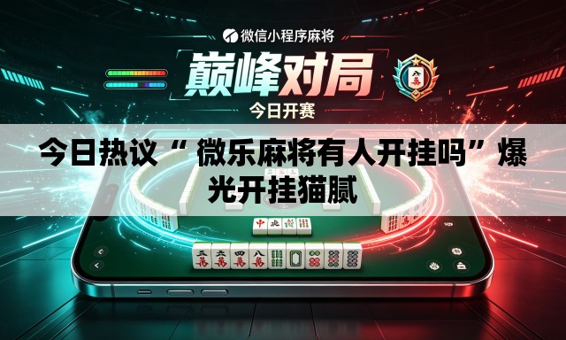 今日热议“ 微乐麻将有人开挂吗	”爆光开挂猫腻