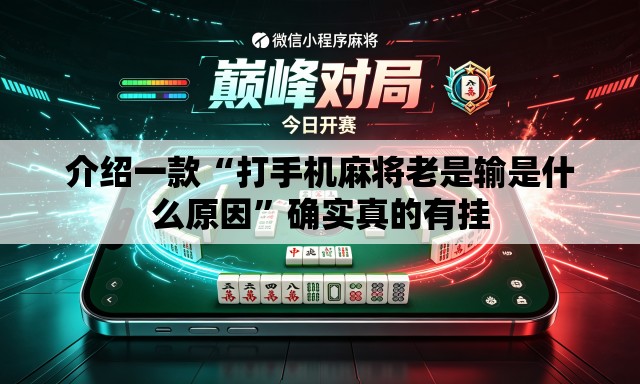 介绍一款“打手机麻将老是输是什么原因”确实真的有挂