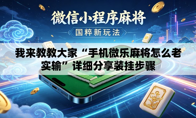 我来教教大家“手机微乐麻将怎么老实输”详细分享装挂步骤