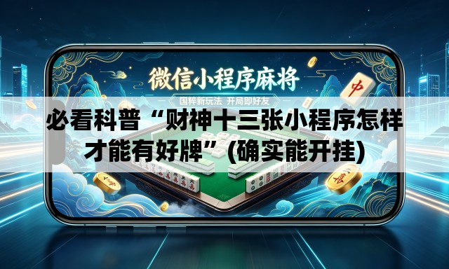 必看科普“财神十三张小程序怎样才能有好牌”(确实能开挂)
