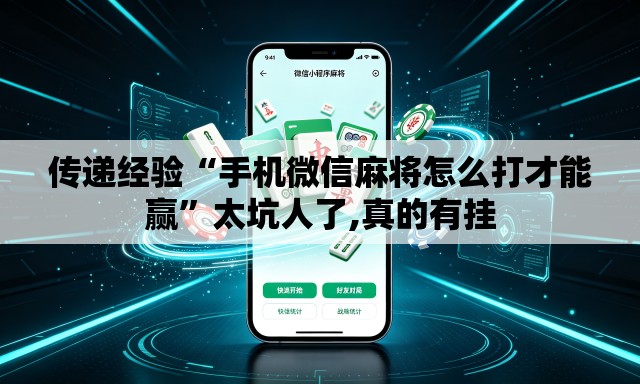 传递经验“手机微信麻将怎么打才能赢”太坑人了,真的有挂