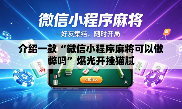 介绍一款“微信小程序麻将可以做弊吗”爆光开挂猫腻