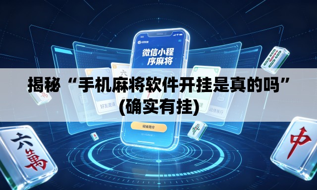 揭秘“手机麻将软件开挂是真的吗”(确实有挂)