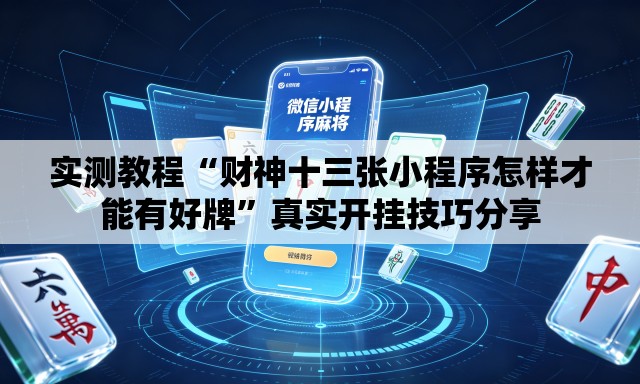 实测教程“财神十三张小程序怎样才能有好牌”真实开挂技巧分享