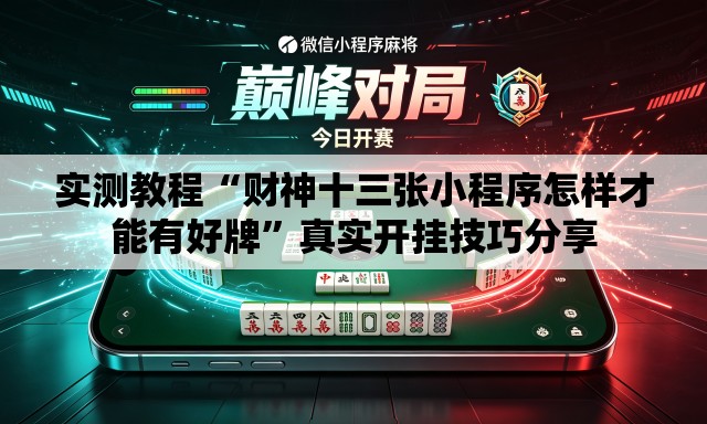 实测教程“财神十三张小程序怎样才能有好牌”真实开挂技巧分享