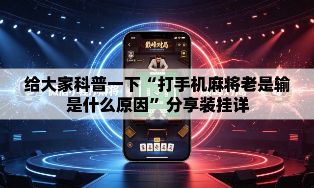 给大家科普一下“打手机麻将老是输是什么原因	”分享装挂详