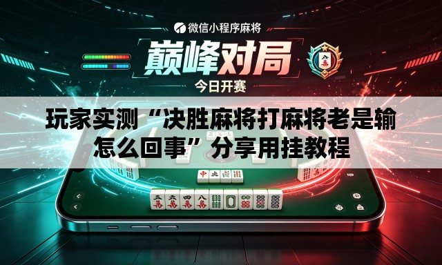 玩家实测“决胜麻将打麻将老是输怎么回事	”分享用挂教程