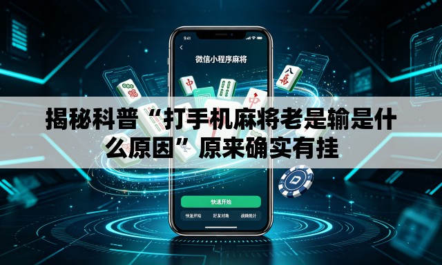 揭秘科普“打手机麻将老是输是什么原因”原来确实有挂