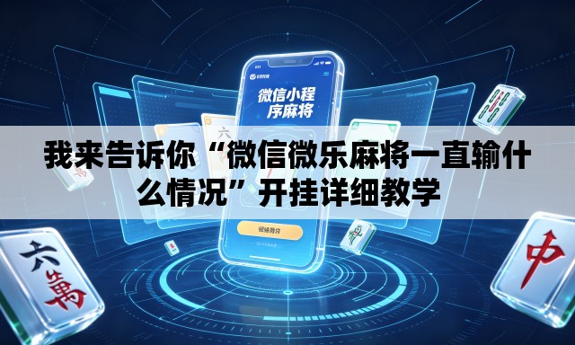 我来告诉你“微信微乐麻将一直输什么情况”开挂详细教学