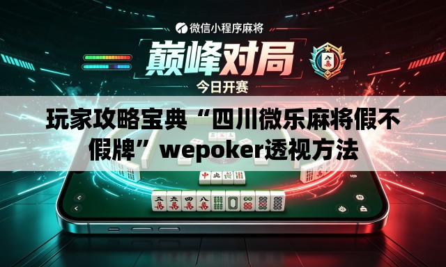 玩家攻略宝典“四川微乐麻将假不假牌”wepoker透视方法
