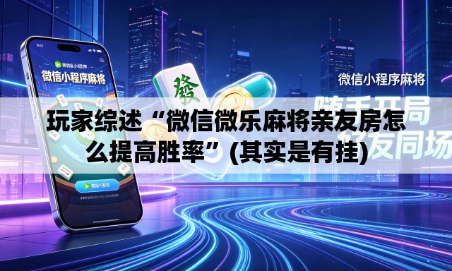 玩家综述“微信微乐麻将亲友房怎么提高胜率	”(其实是有挂)