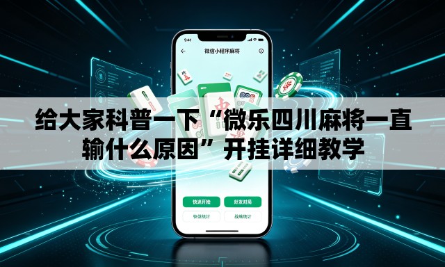 给大家科普一下“微乐四川麻将一直输什么原因”开挂详细教学