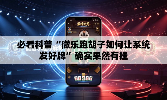 必看科普“微乐跑胡子如何让系统发好牌”确实果然有挂