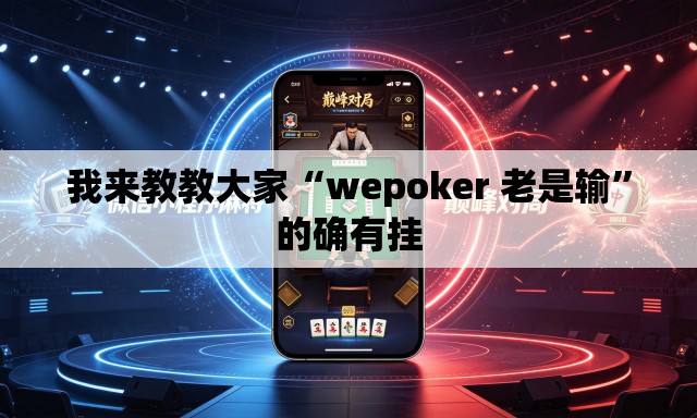 我来教教大家“wepoker 老是输”的确有挂