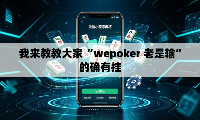 我来教教大家“wepoker 老是输	”的确有挂