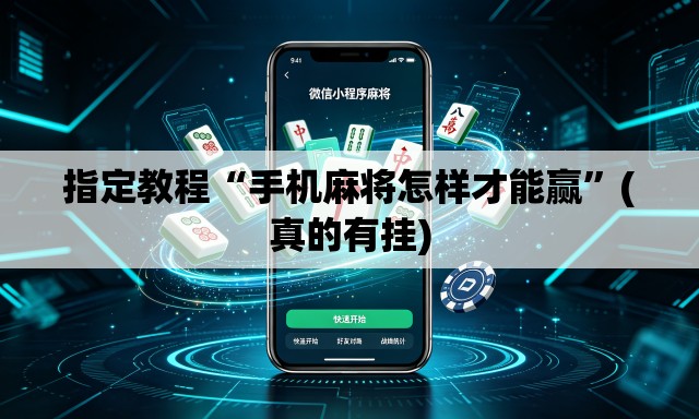 指定教程“手机麻将怎样才能赢	”(真的有挂)
