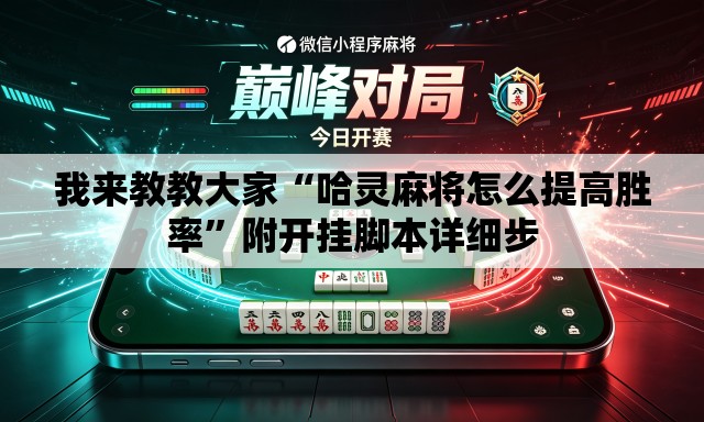 我来教教大家“哈灵麻将怎么提高胜率”附开挂脚本详细步