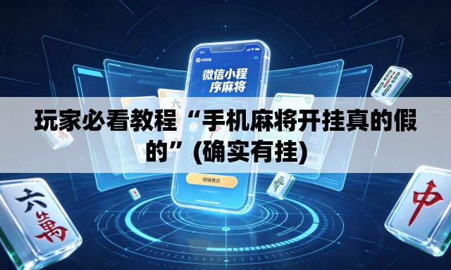 玩家必看教程“手机麻将开挂真的假的”(确实有挂)