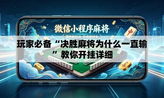 玩家必备“决胜麻将为什么一直输	”教你开挂详细