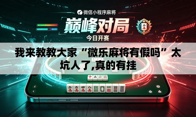 我来教教大家“微乐麻将有假吗”太坑人了,真的有挂