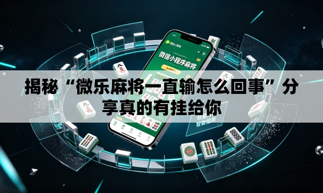 揭秘“微乐麻将一直输怎么回事”分享真的有挂给你