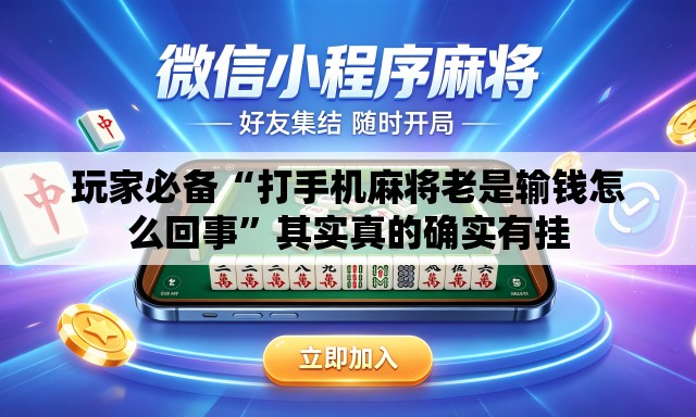 玩家必备“打手机麻将老是输钱怎么回事”其实真的确实有挂