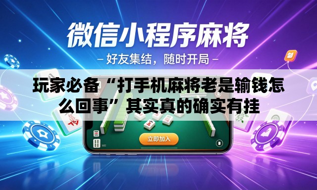 玩家必备“打手机麻将老是输钱怎么回事”其实真的确实有挂