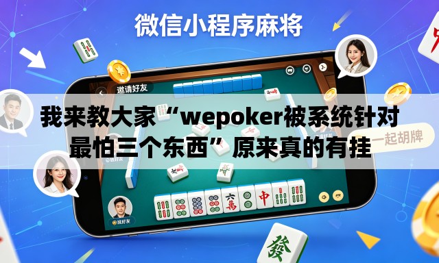 我来教大家“wepoker被系统针对最怕三个东西	”原来真的有挂