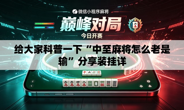 给大家科普一下“中至麻将怎么老是输”分享装挂详