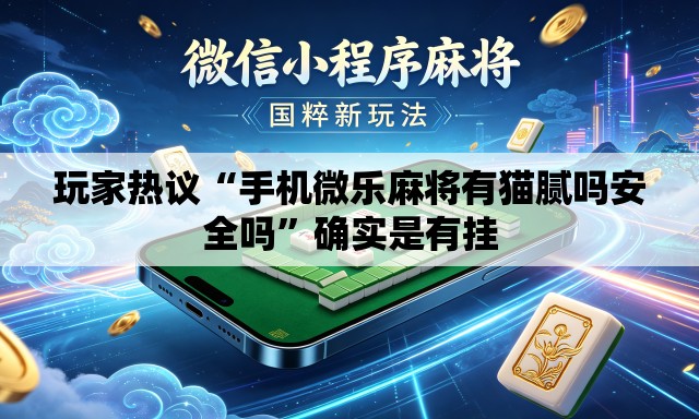 玩家热议“手机微乐麻将有猫腻吗安全吗”确实是有挂