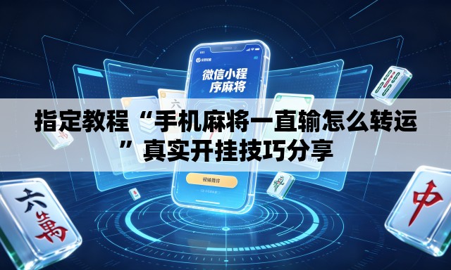 指定教程“手机麻将一直输怎么转运	”真实开挂技巧分享
