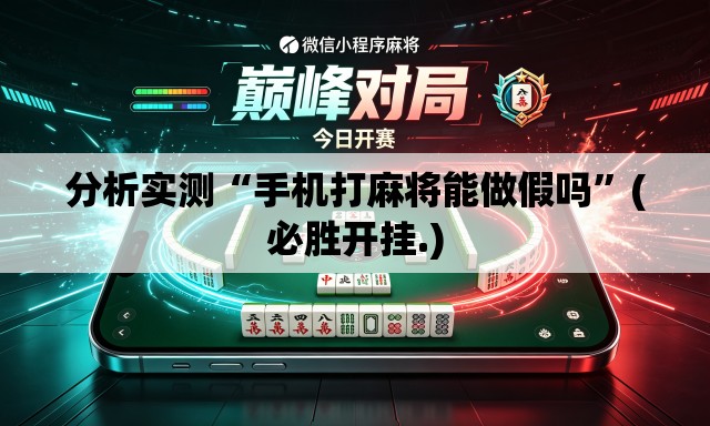 分析实测“手机打麻将能做假吗”(必胜开挂.)